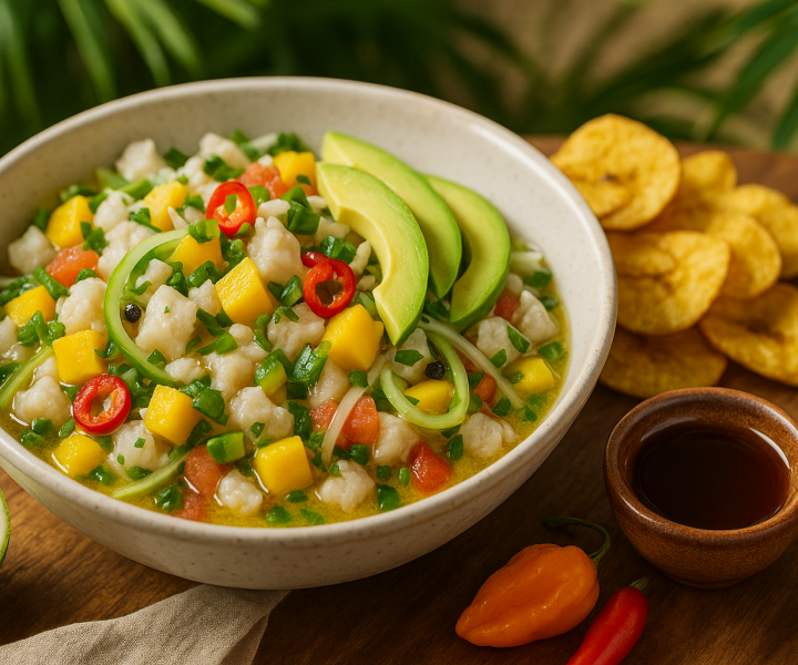 Cocoa Vinegar Ceviche Ghanaian Tropical Seafood Delight